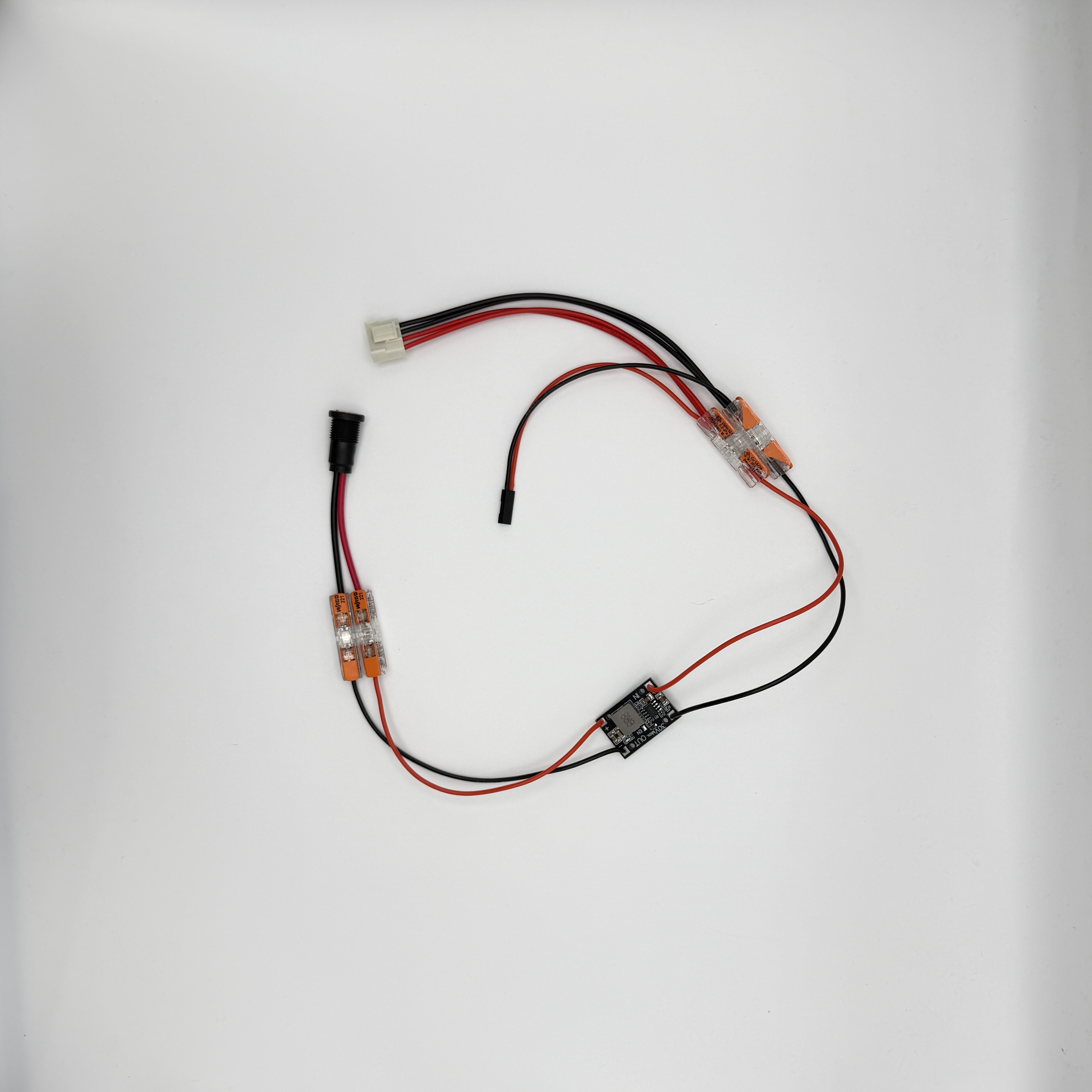 Custom DeskRadar power rail wiring harness